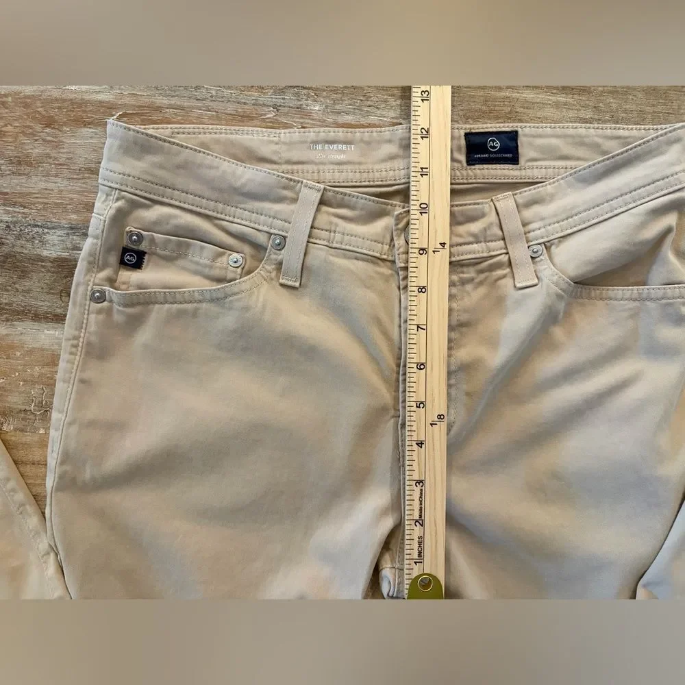 Ag Adriano Goldschmied Pants Men's Size 30 X 32 Everett Slim Straight Khaki Tan